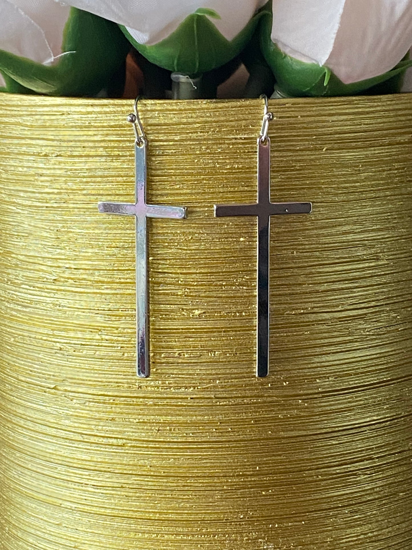 Silver Cross Earrings