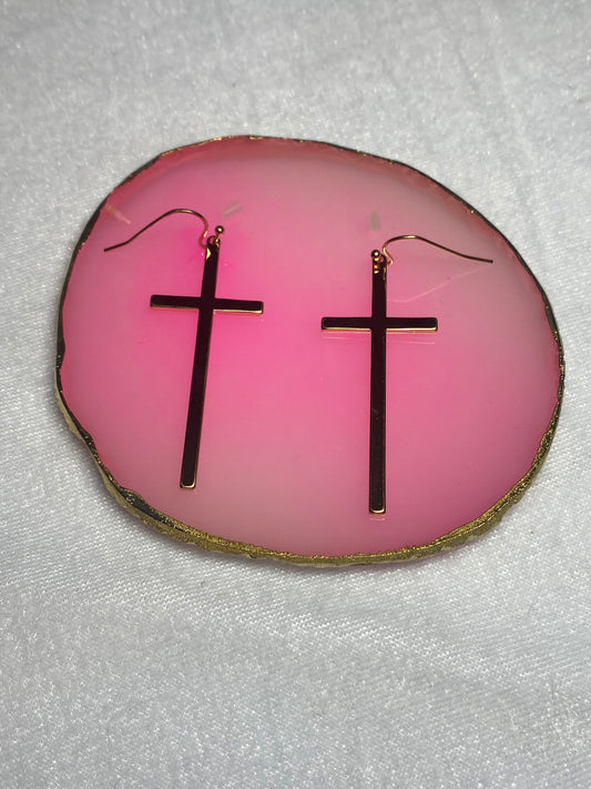 Gold Cross Earrings